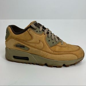 Nike Air Max 90 Winter PRM Flax Wheat Sz 4.5Y Brown Tan 943747-700 Shoes Sneaker